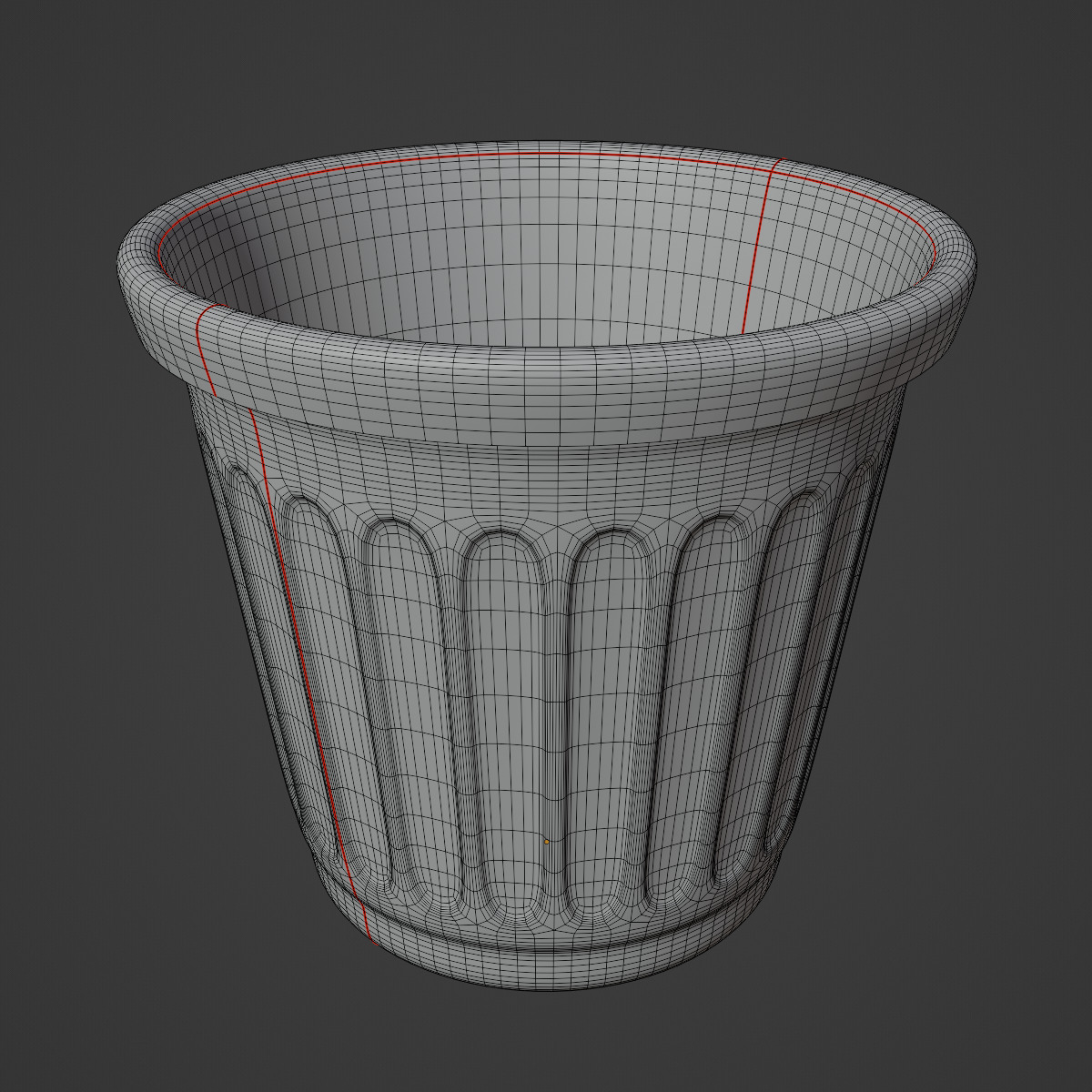 Plastic Flowerpot 01 3D model_9