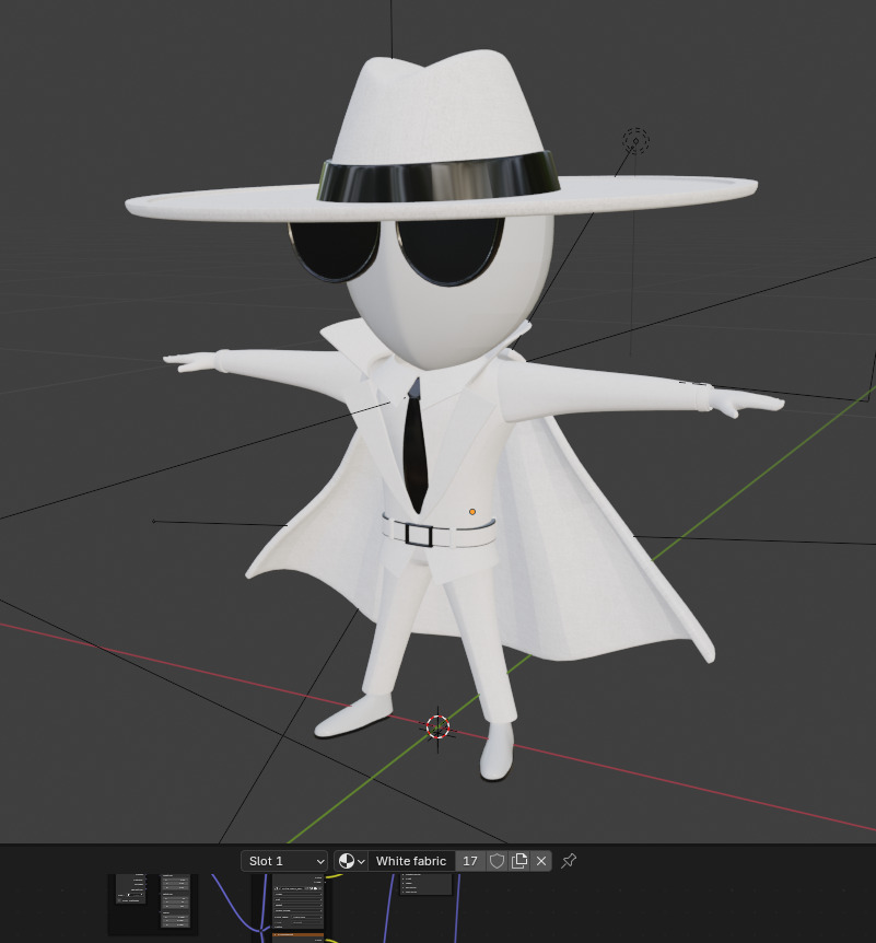 Stylized Cute Secret Agent Character Low-poly 3D model_2
