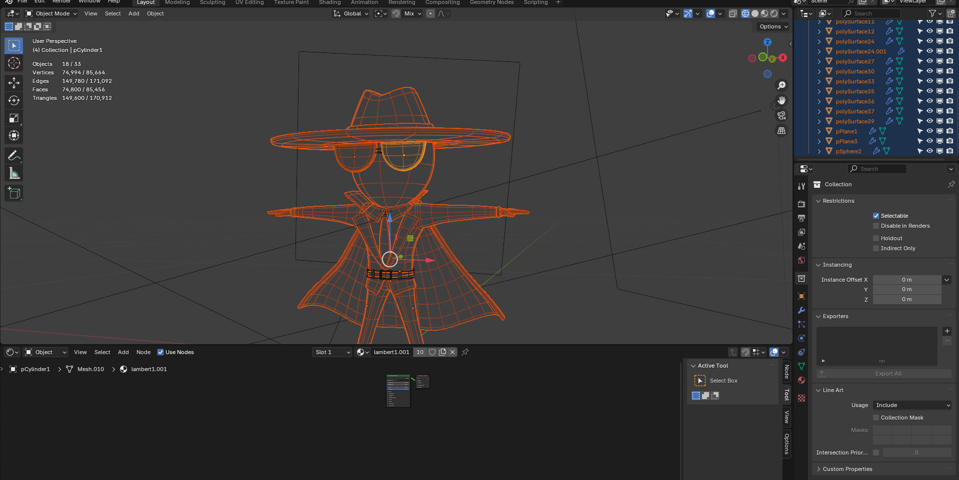 Stylized Cute Secret Agent Character Low-poly 3D model_3