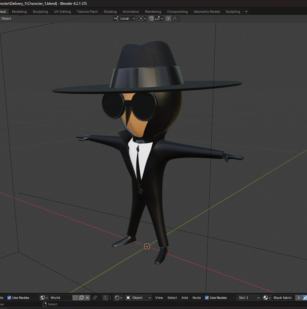 Stylized Cute Secret Agent Character Low-poly 3D model_1