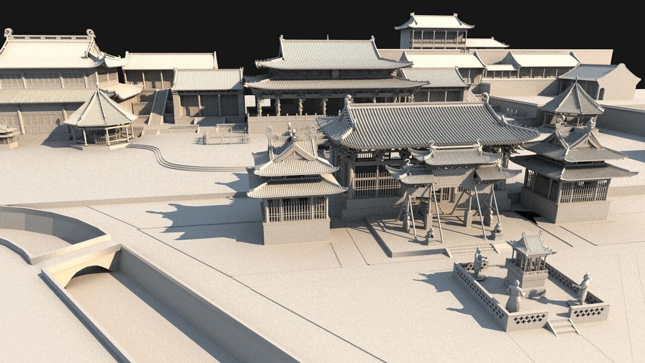 Ancient Chinese architecture 3D model_6