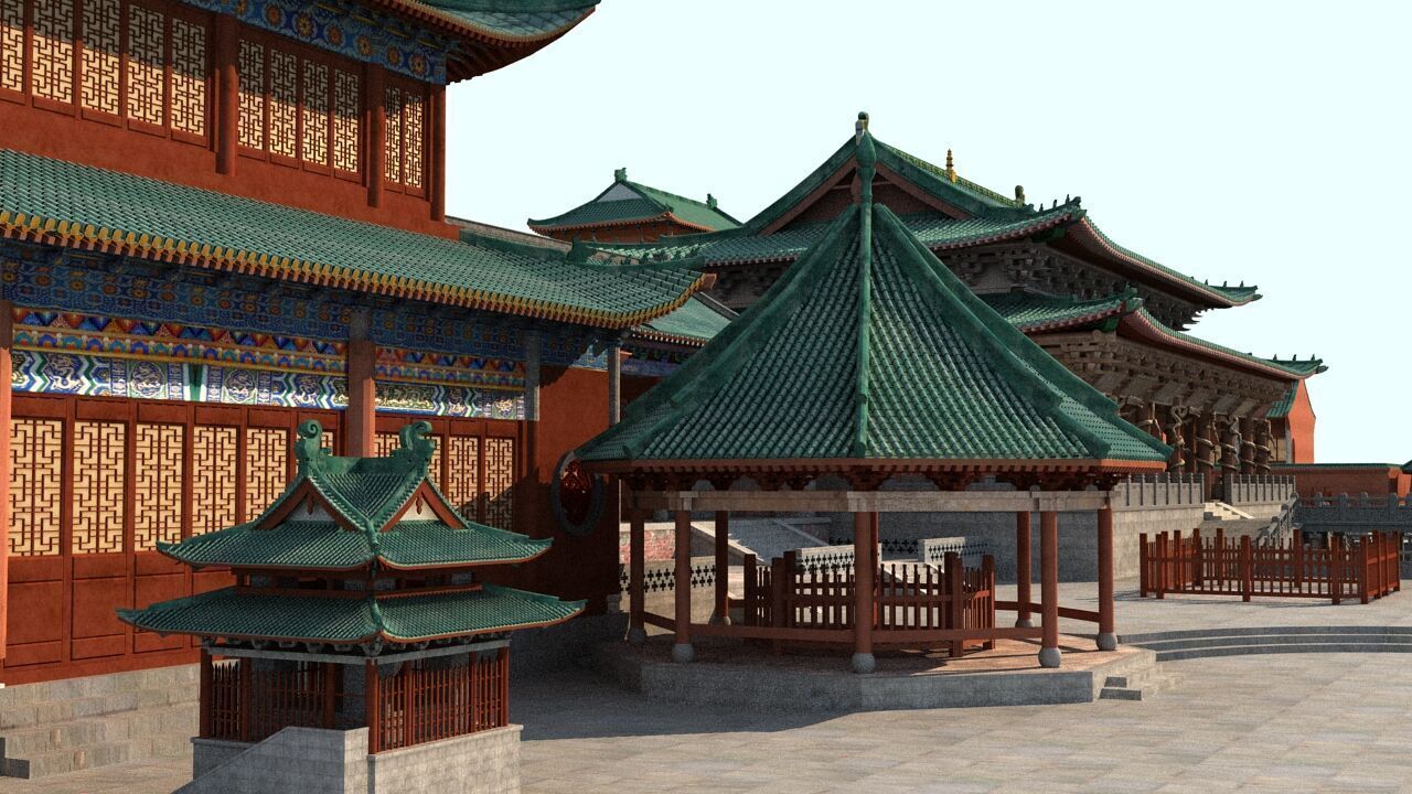 Ancient Chinese architecture 3D model_4