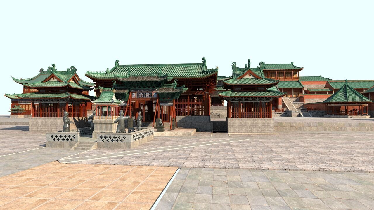 Ancient Chinese architecture 3D model_1