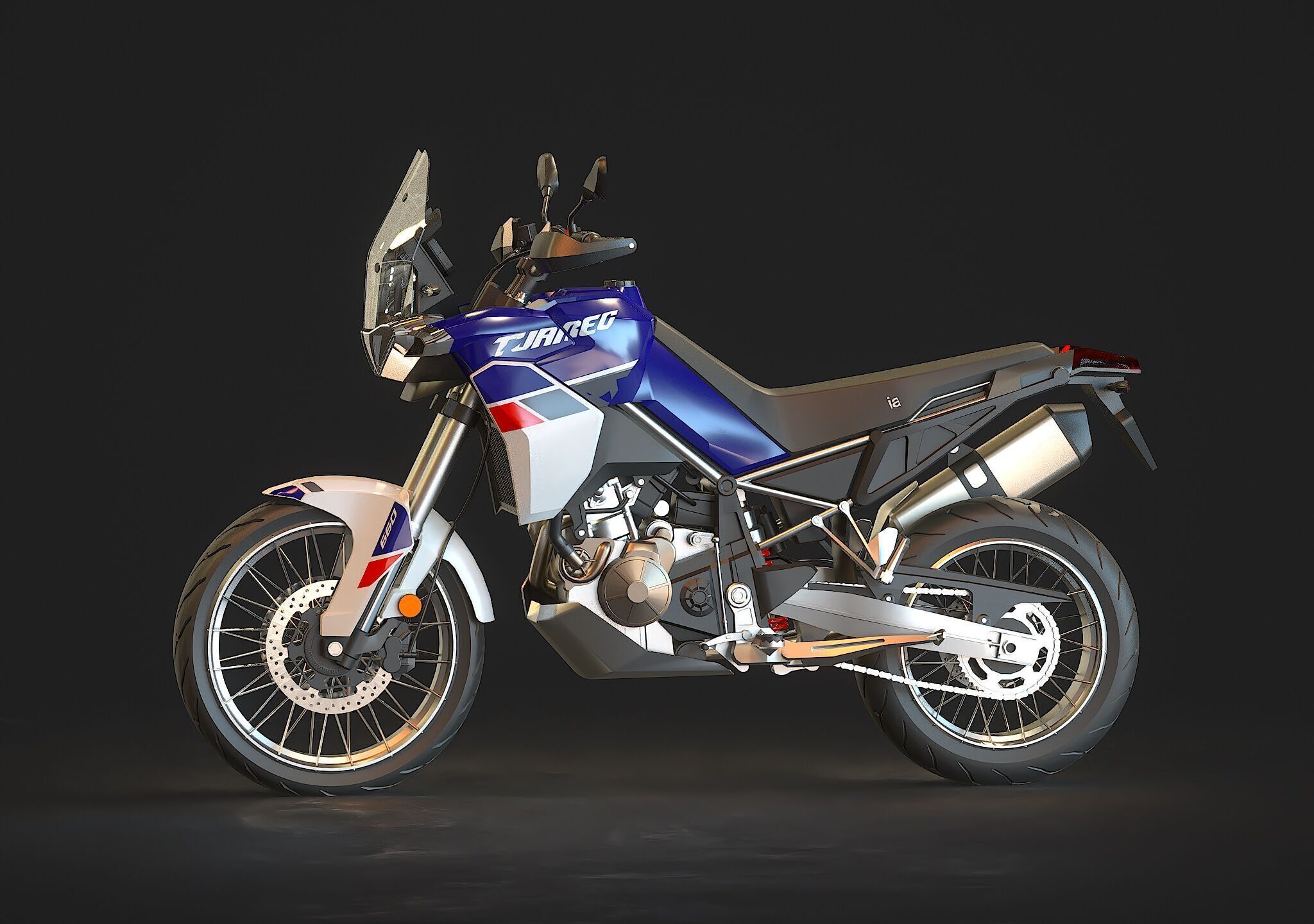 Base model  Aprilia Tuareg 660 2022 3D model_3