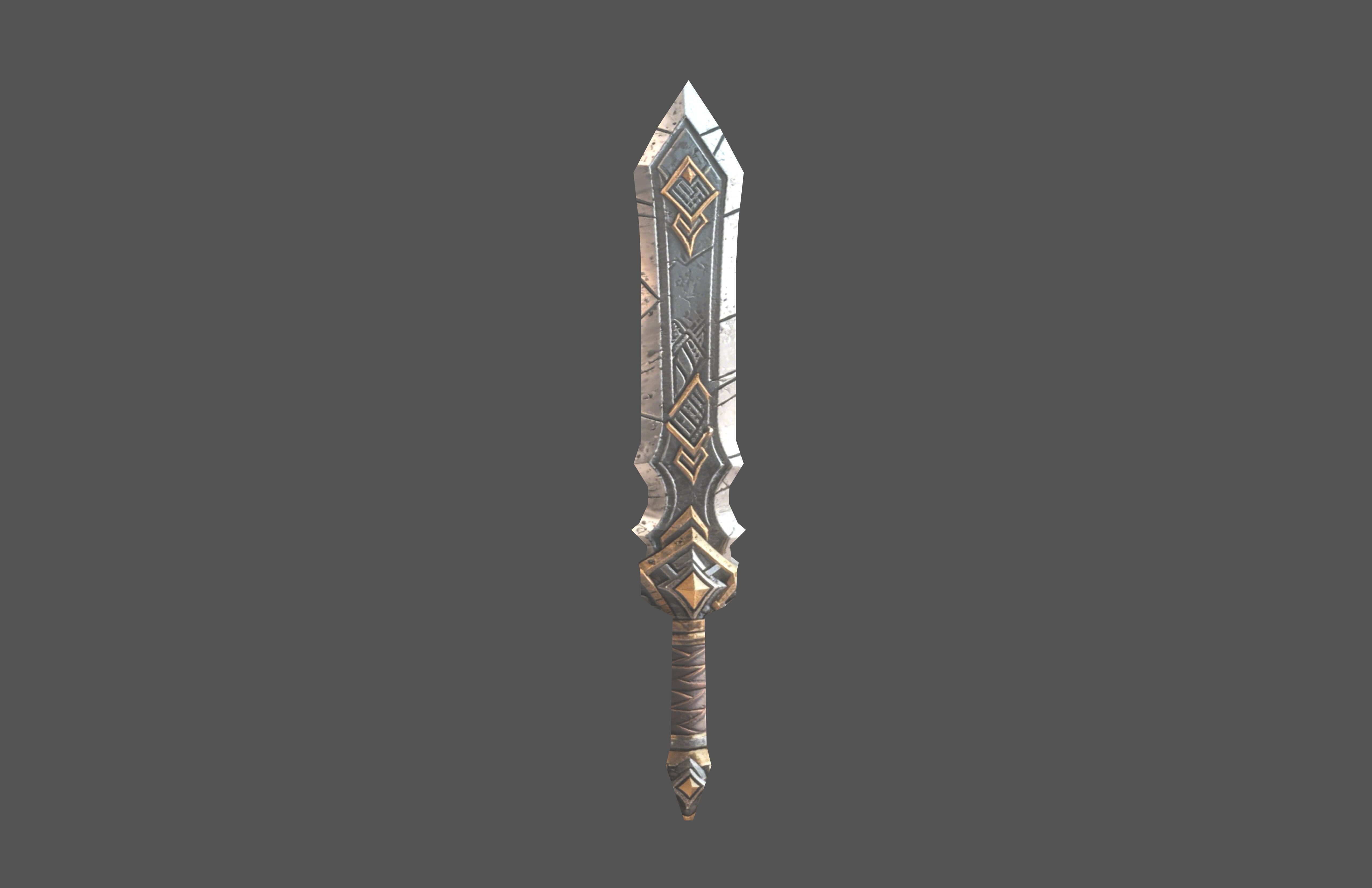 Low Poly Iron Sword v1 001 Low-poly 3D model_3