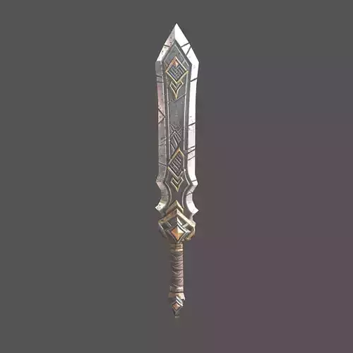 Low Poly Iron Sword v1 001
