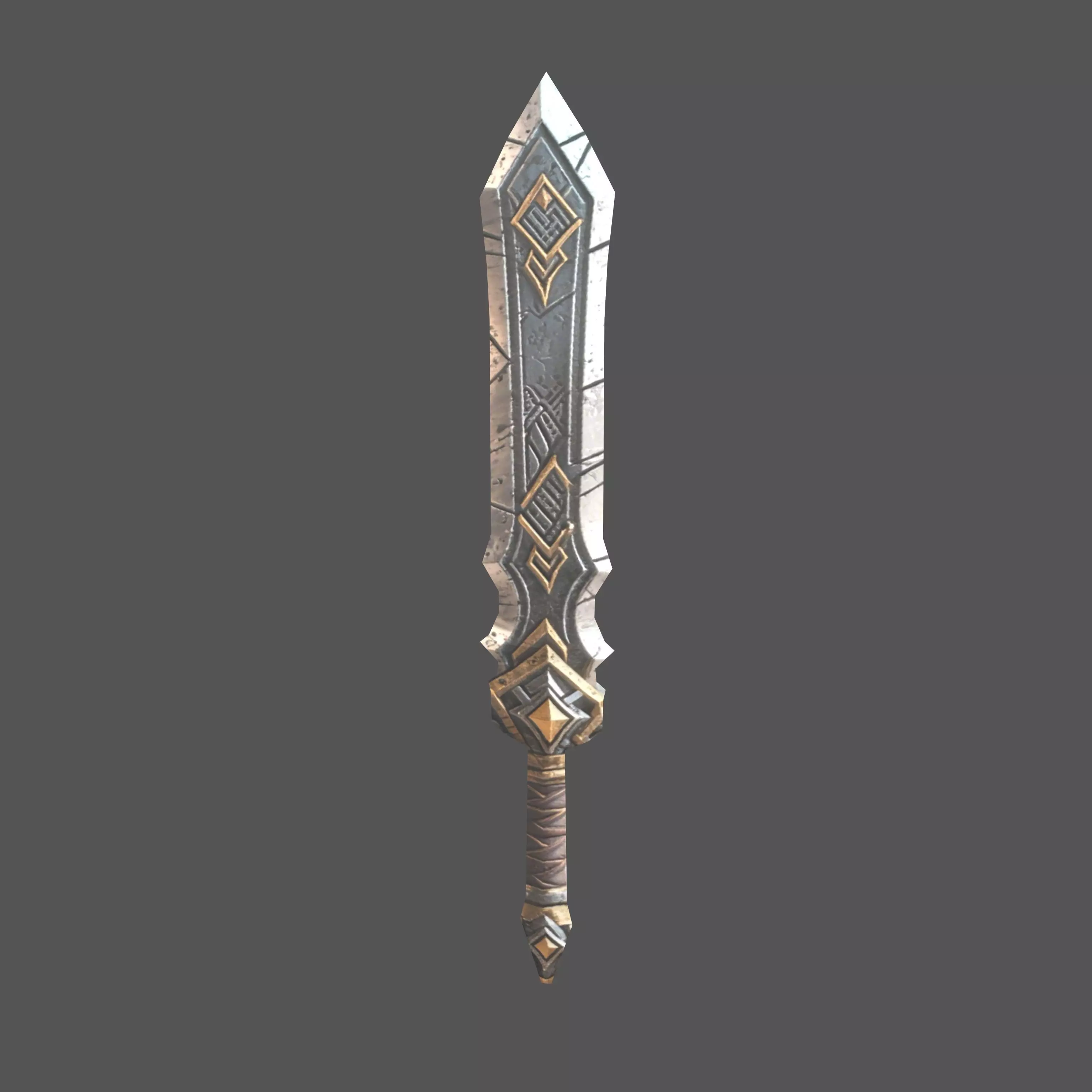 Low Poly Iron Sword v1 001 Low-poly 3D model_0