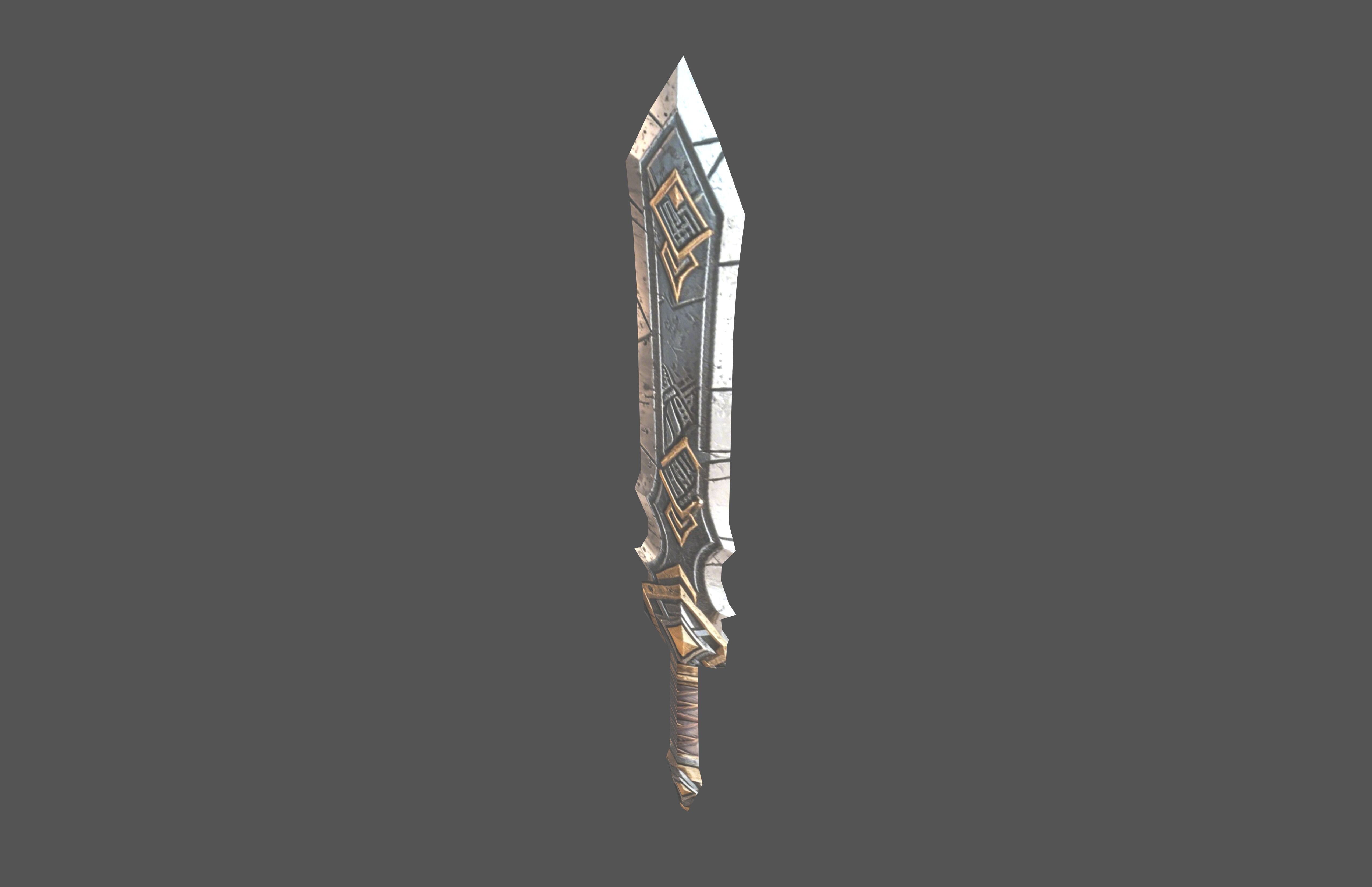 Low Poly Iron Sword v1 001 Low-poly 3D model_1