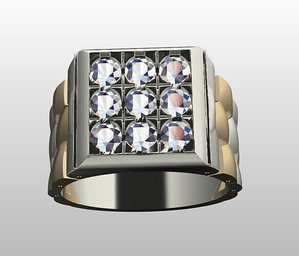 men diamond rolex ring 3D print model