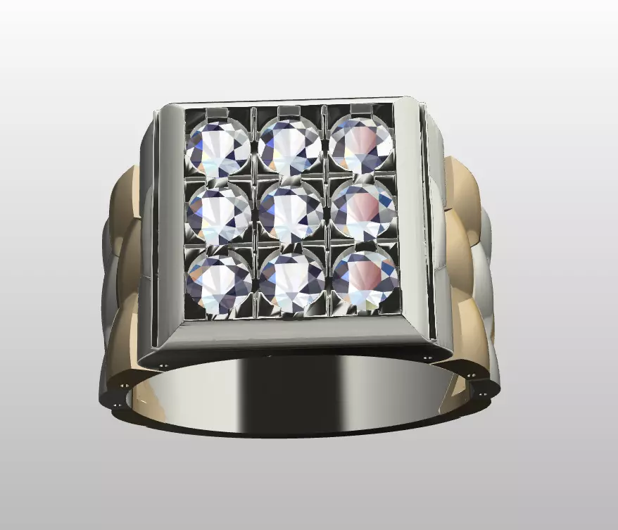 men diamond rolex ring 3D print model