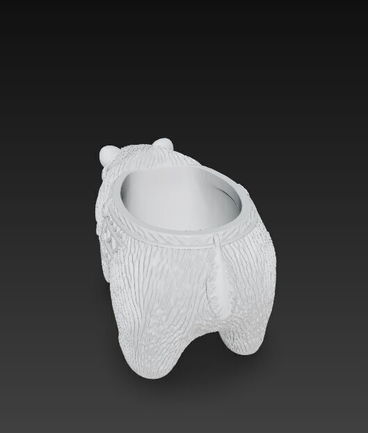 Bear Planter Native American Inspired 3D Print Object 3D model_22