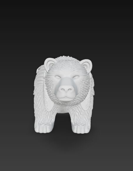 Bear Planter Native American Inspired 3D Print Object 3D model_26