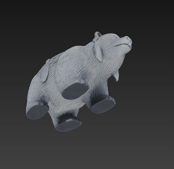 Bear Planter Native American Inspired 3D Print Object 3D model_6