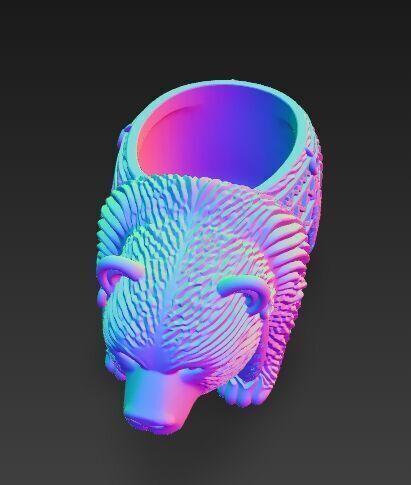 Bear Planter Native American Inspired 3D Print Object 3D model_14