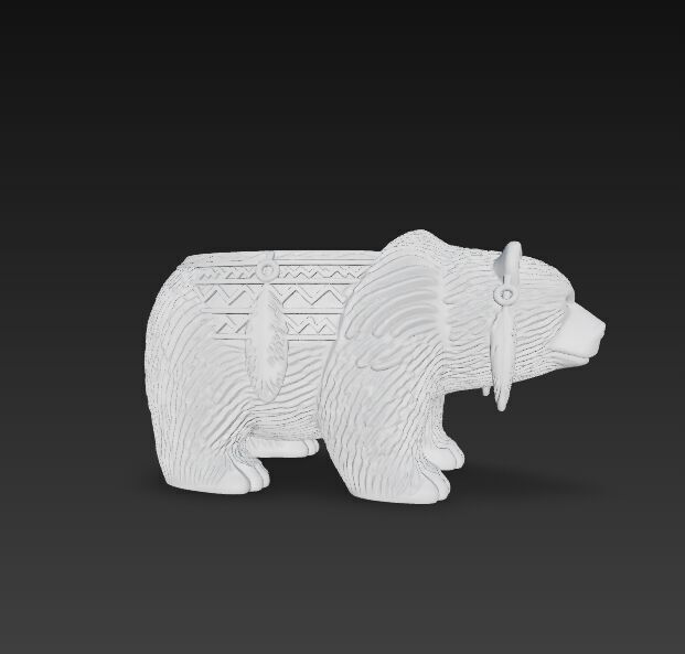 Bear Planter Native American Inspired 3D Print Object 3D model_20