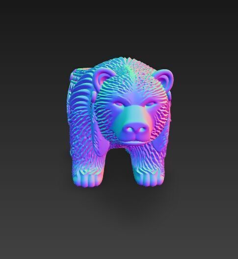 Bear Planter Native American Inspired 3D Print Object 3D model_16