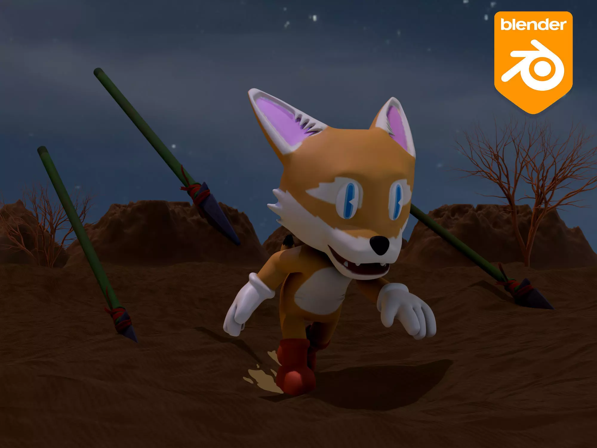 3D Character The Brave Fennec Fox 3D Model Low-poly 3D model