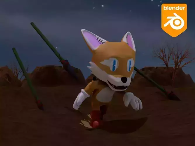 3D Character The Brave Fennec Fox 3D Model