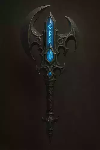 High Detail Fantasy Polearm  Game-Ready Weapon Asset