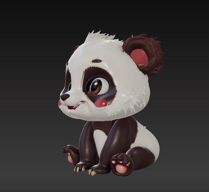 Adorable Panda Trio Cute 3D Printable Figurine Set 3D print model_1