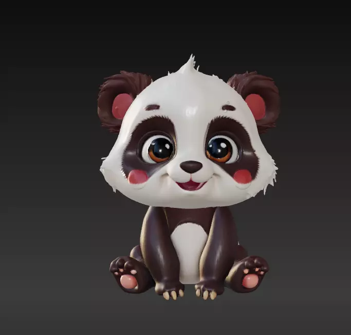Adorable Panda Trio Cute 3D Printable Figurine Set 3D print model_0