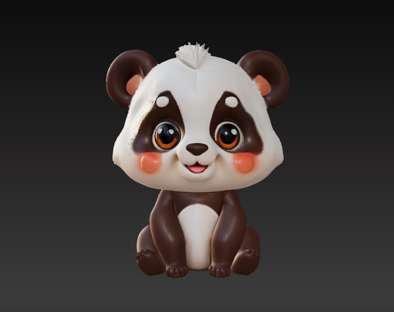 Adorable Panda Trio Cute 3D Printable Figurine Set 3D print model_10