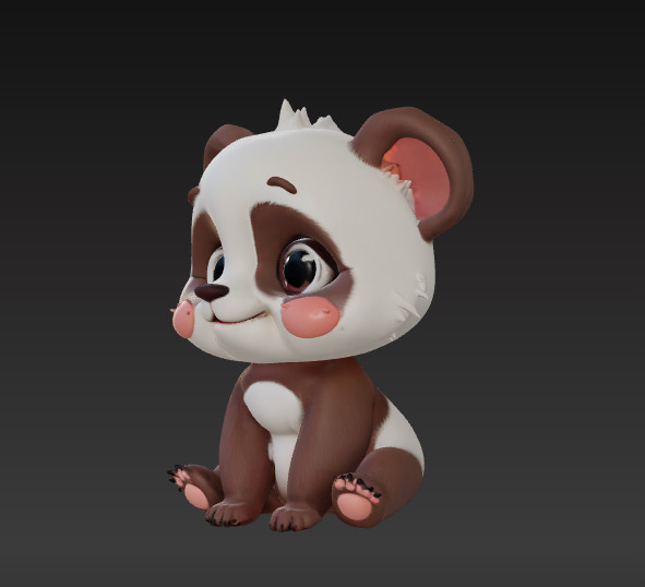 Adorable Panda Trio Cute 3D Printable Figurine Set 3D print model_6