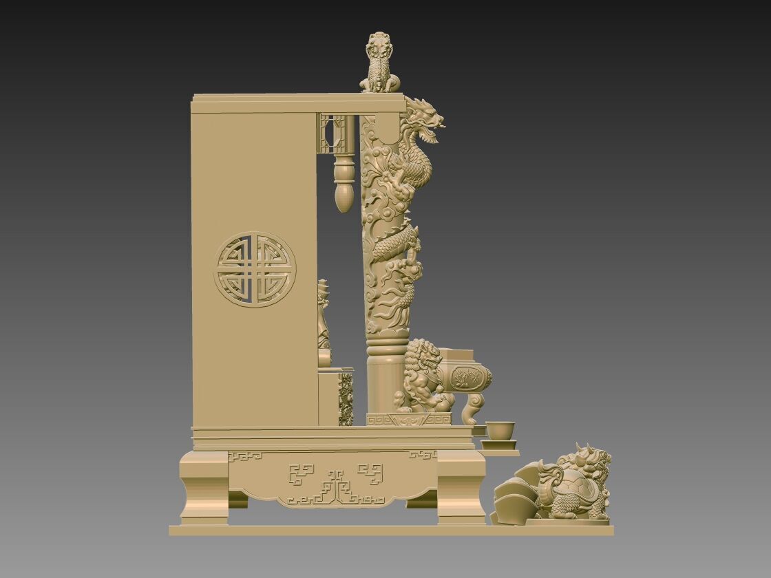 God of Wealth and Earth Altar 3D print model_2