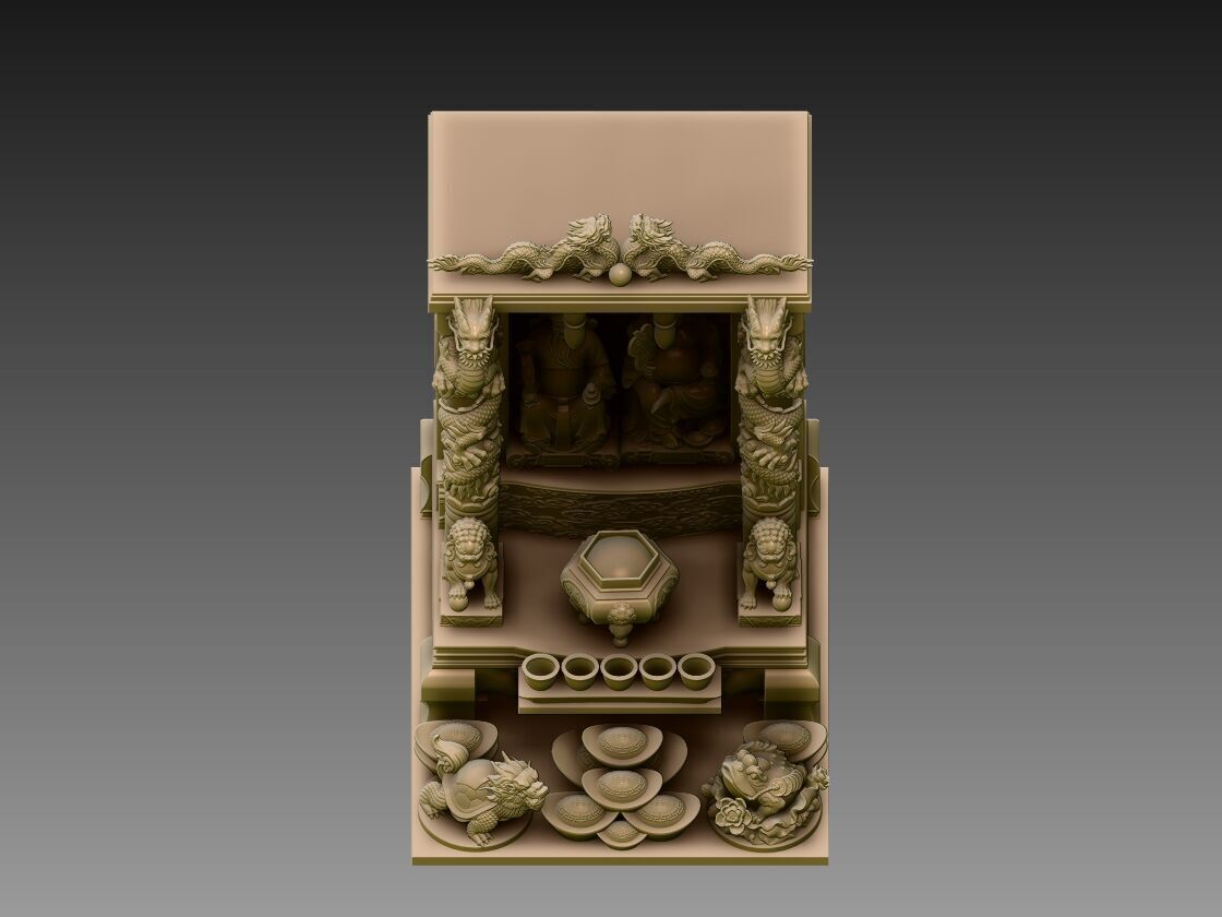 God of Wealth and Earth Altar 3D print model_3