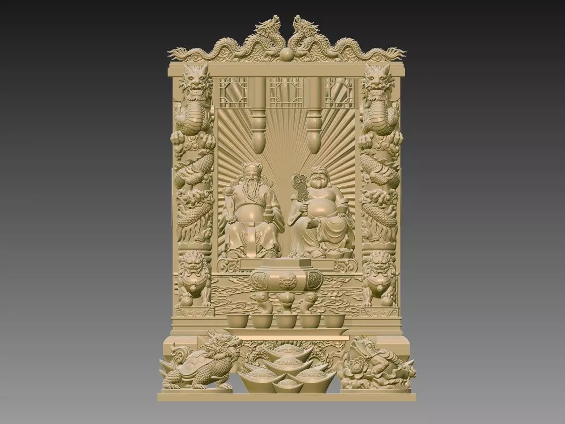 God of Wealth and Earth Altar 3D print model_0