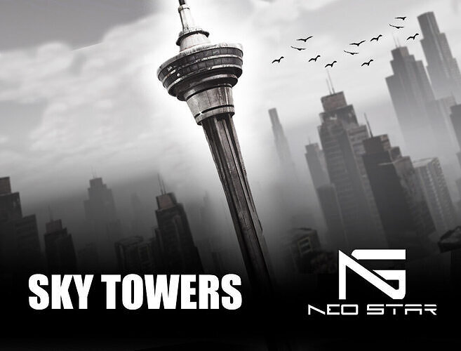 Sky Towers Low-poly 3D model