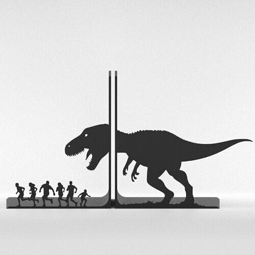Dino Attack Bookends 3D print model