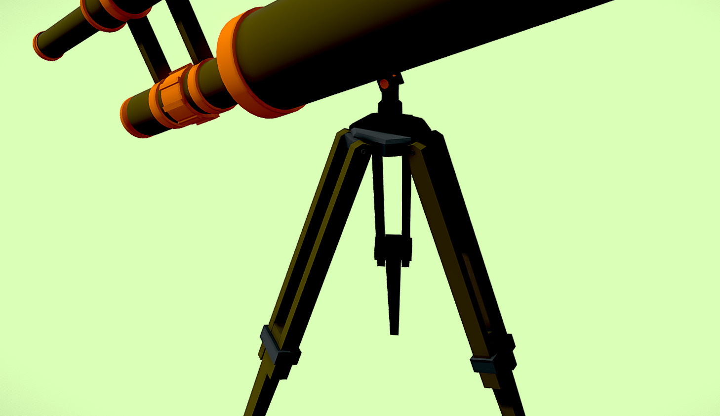 Old Telescope lowpoly Low-poly 3D model_3