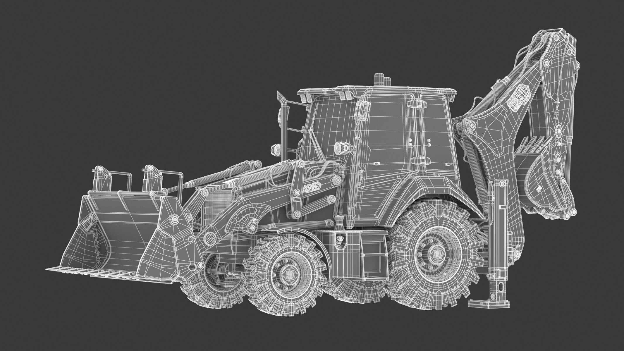 CAT Side Shift Backhoe Loaders 428 3D model_1