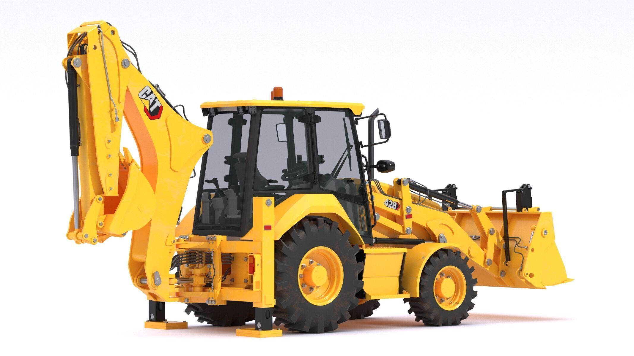 CAT Side Shift Backhoe Loaders 428 3D model_3