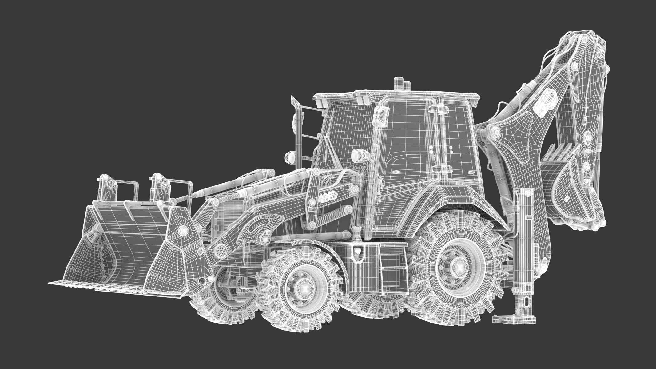 CAT Side Shift Backhoe Loaders 428 3D model_2