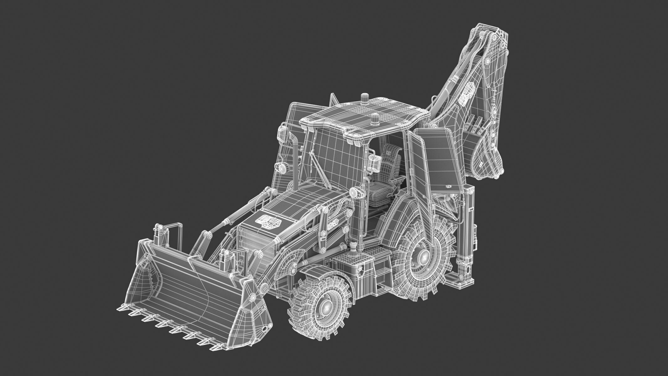 CAT Side Shift Backhoe Loaders 428 3D model_23