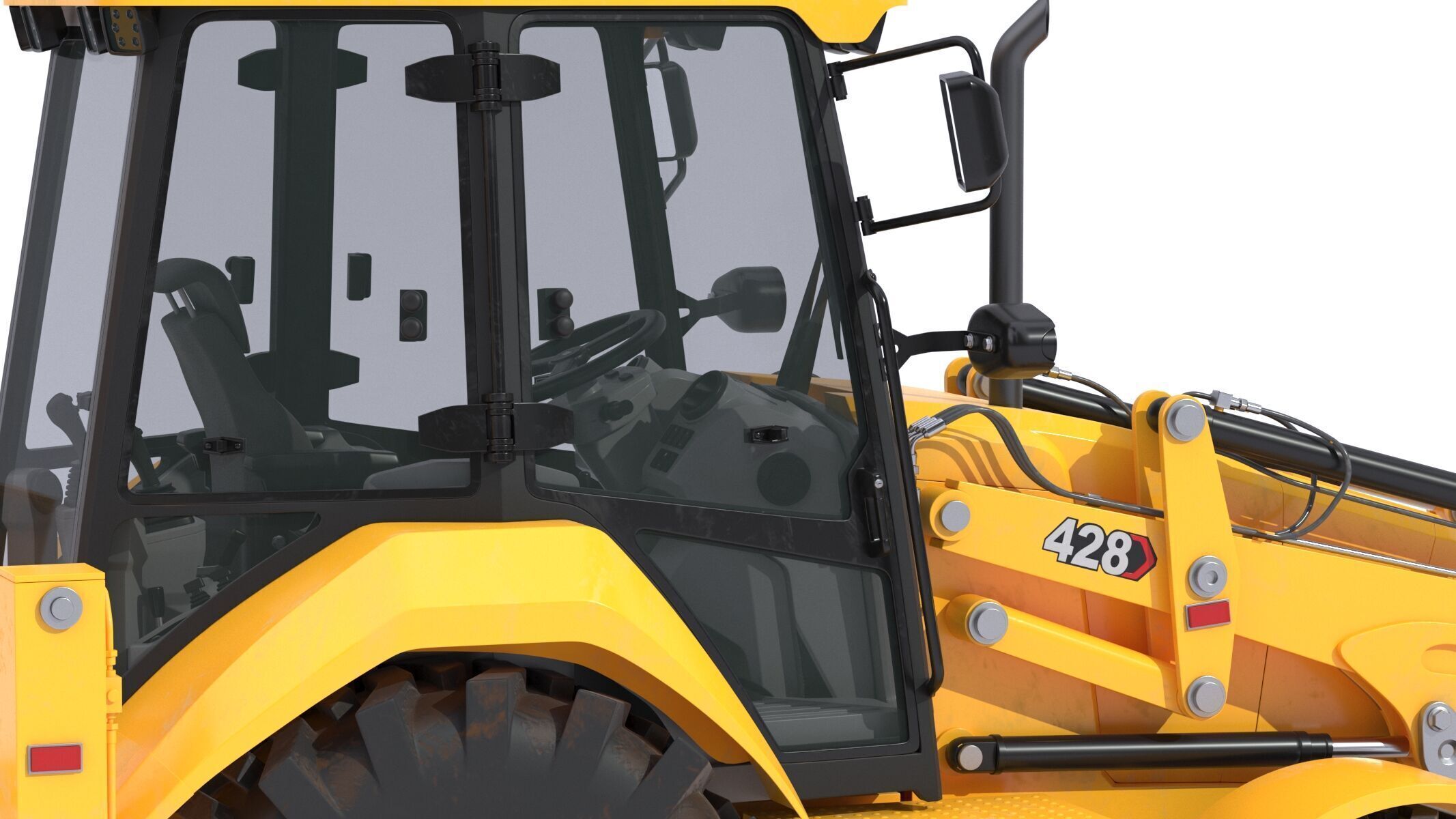 CAT Side Shift Backhoe Loaders 428 3D model_19
