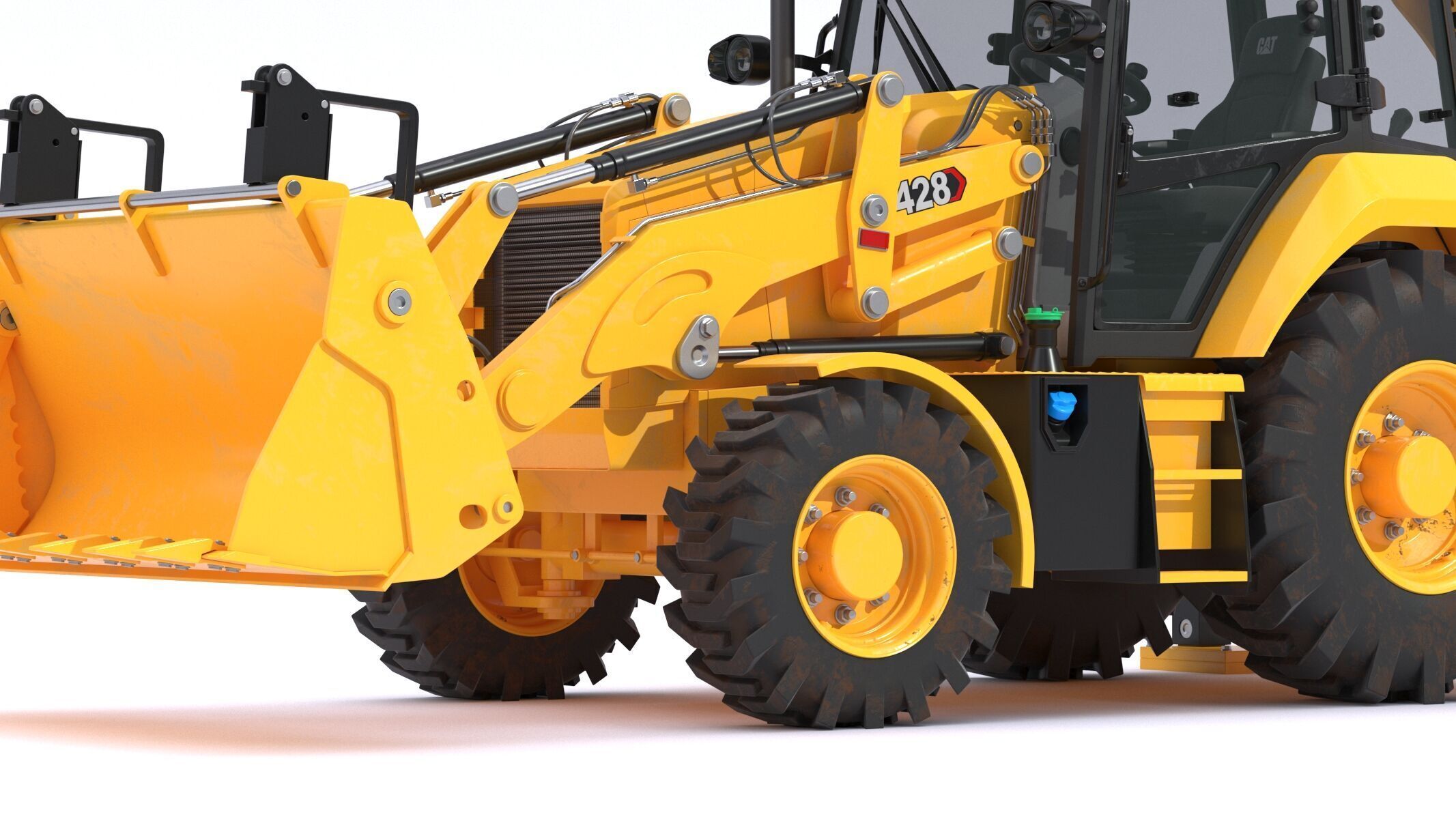 CAT Side Shift Backhoe Loaders 428 3D model_7