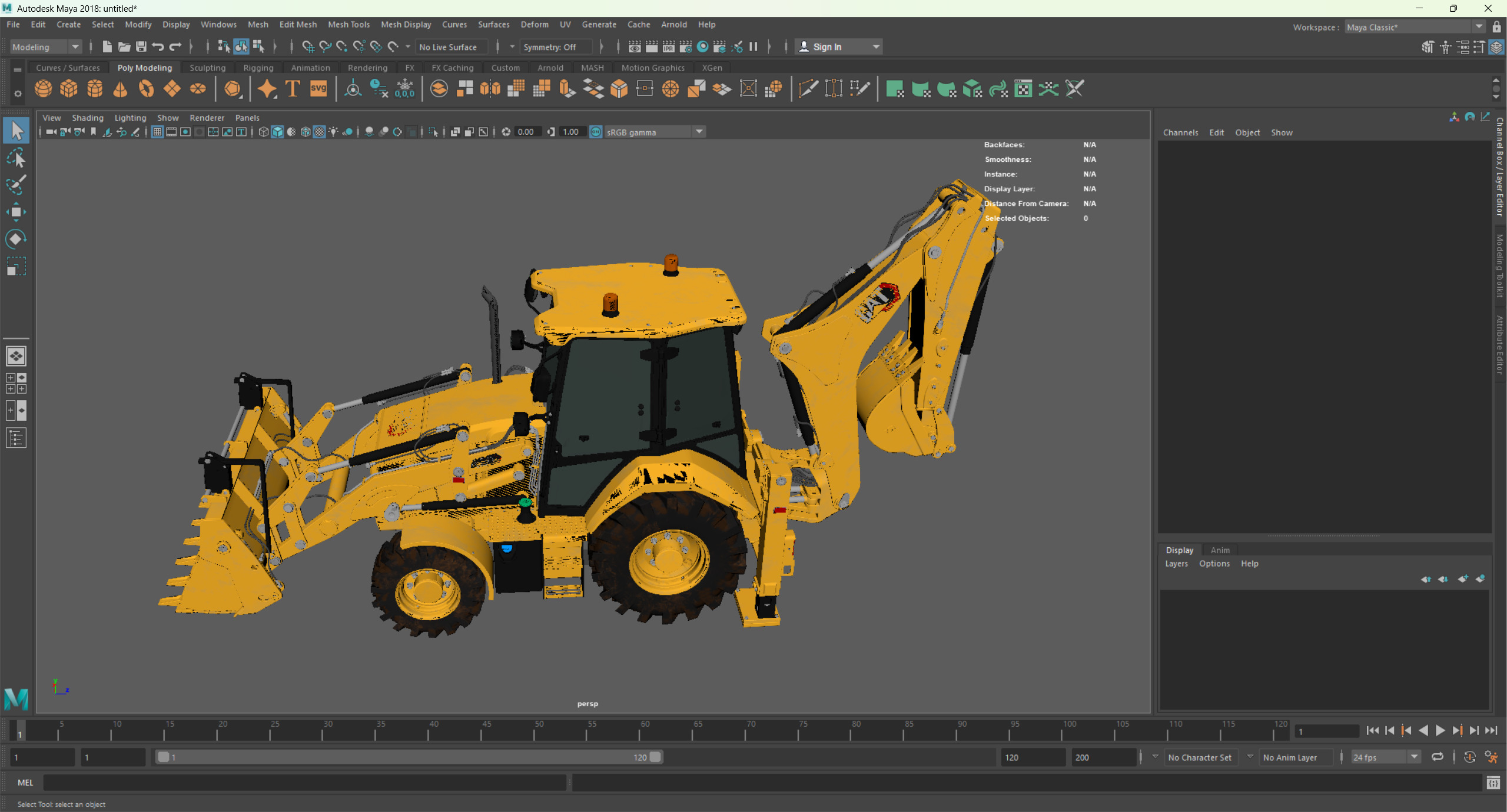 CAT Side Shift Backhoe Loaders 428 3D model_12