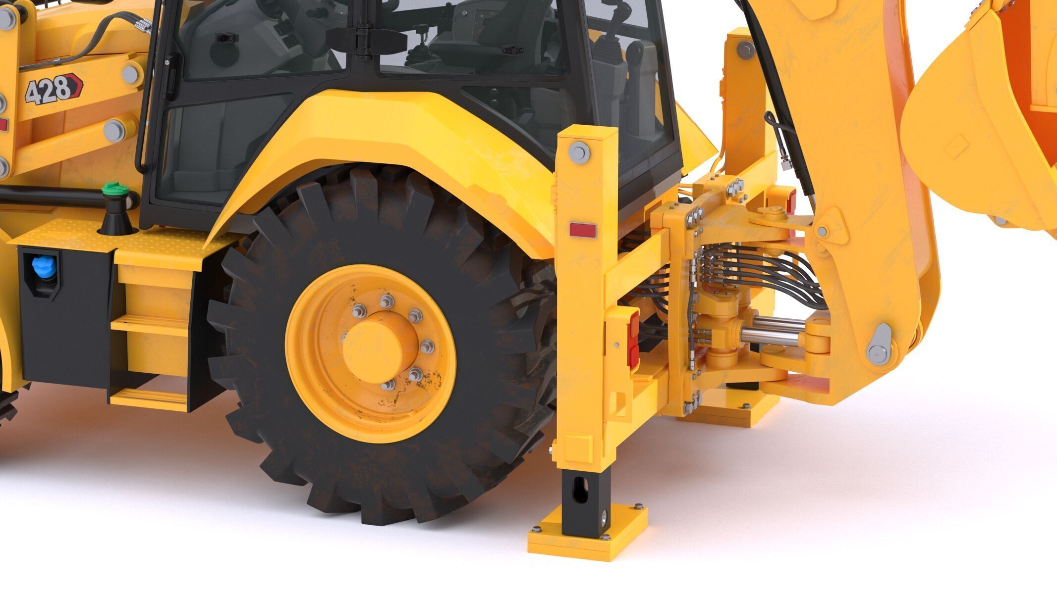 CAT Side Shift Backhoe Loaders 428 3D model_20