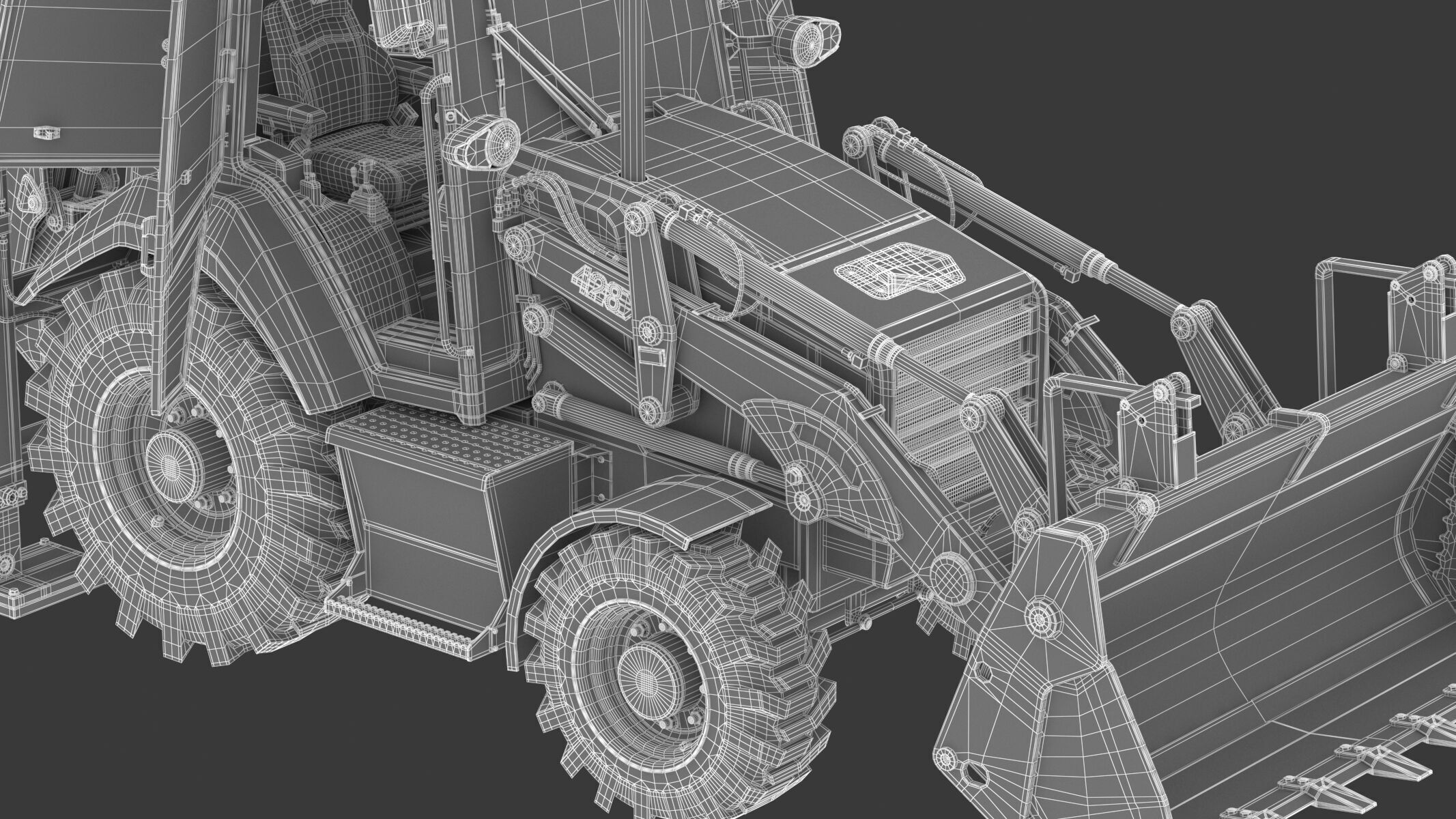 CAT Side Shift Backhoe Loaders 428 3D model_25