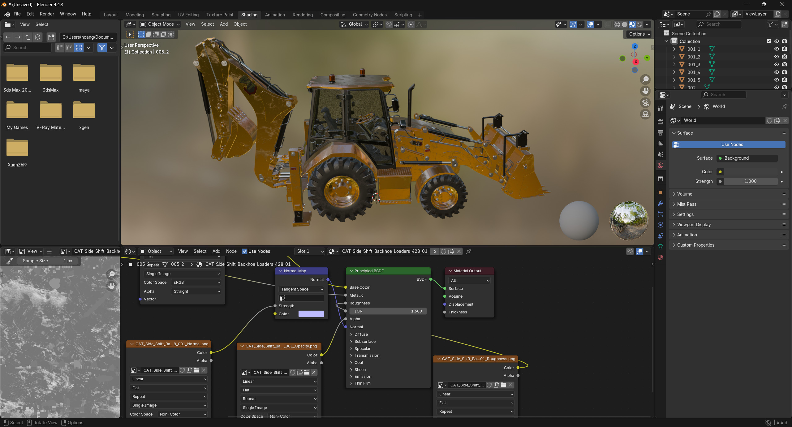 CAT Side Shift Backhoe Loaders 428 3D model_11