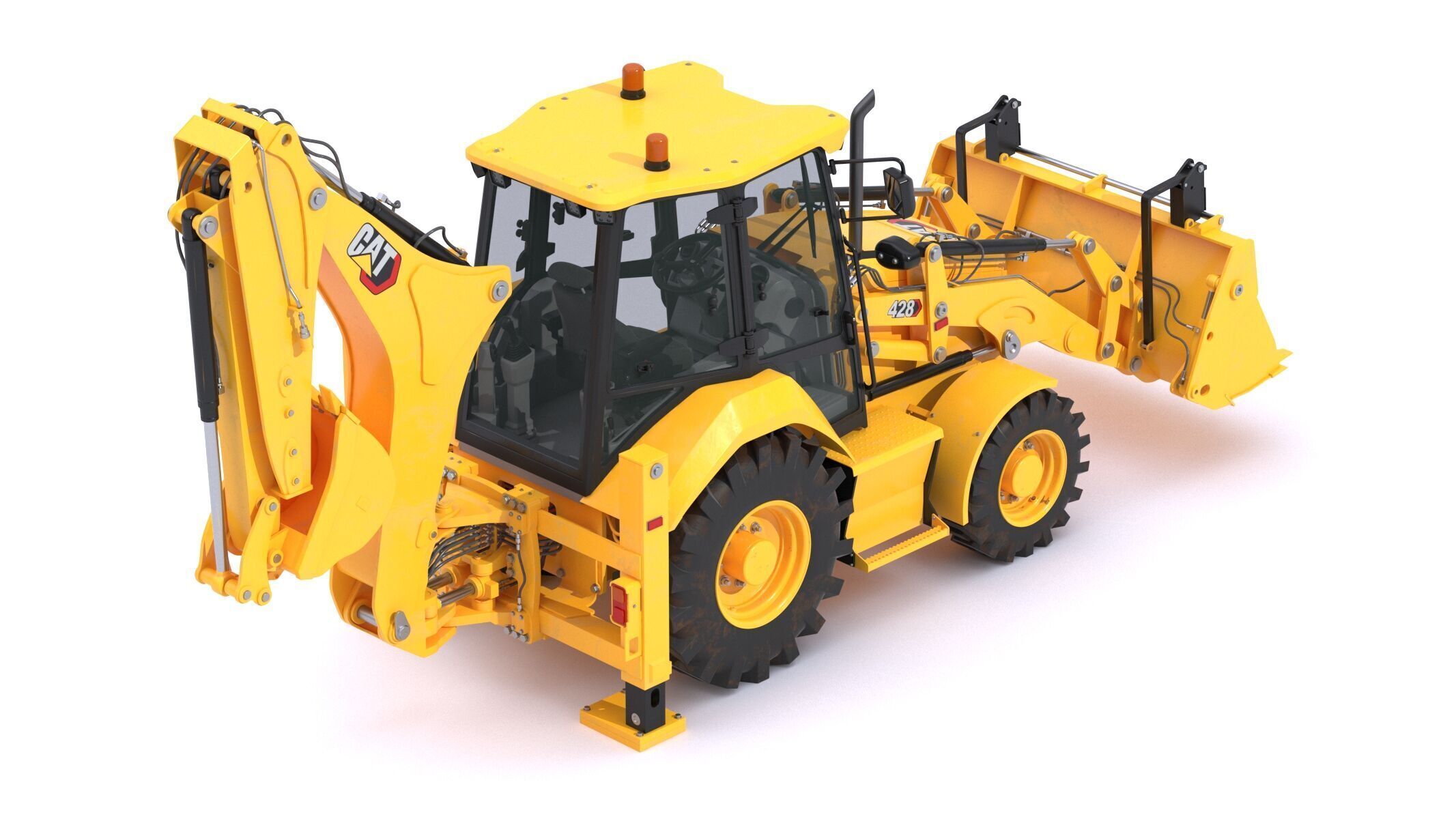 CAT Side Shift Backhoe Loaders 428 3D model_17