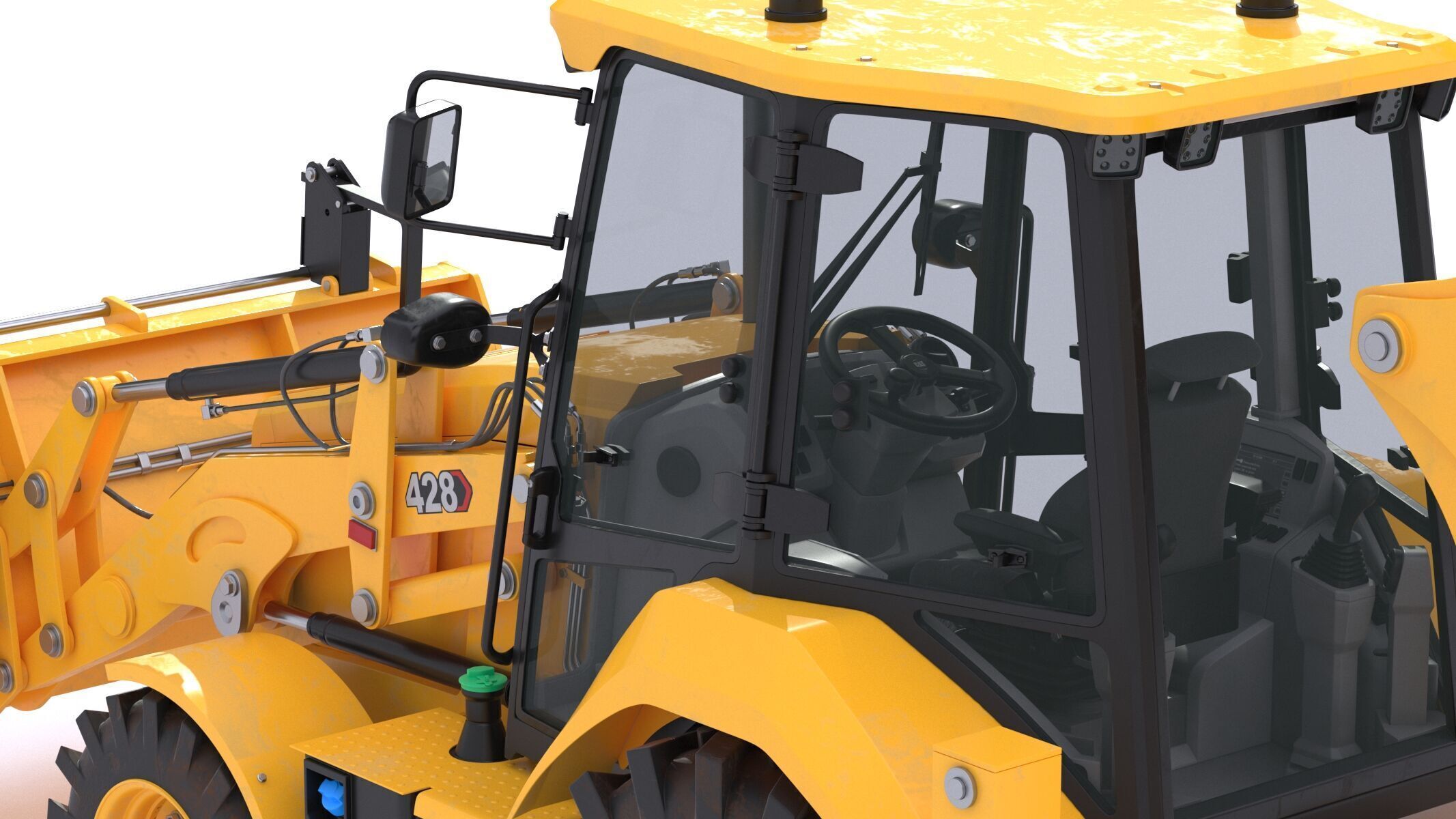 CAT Side Shift Backhoe Loaders 428 3D model_18