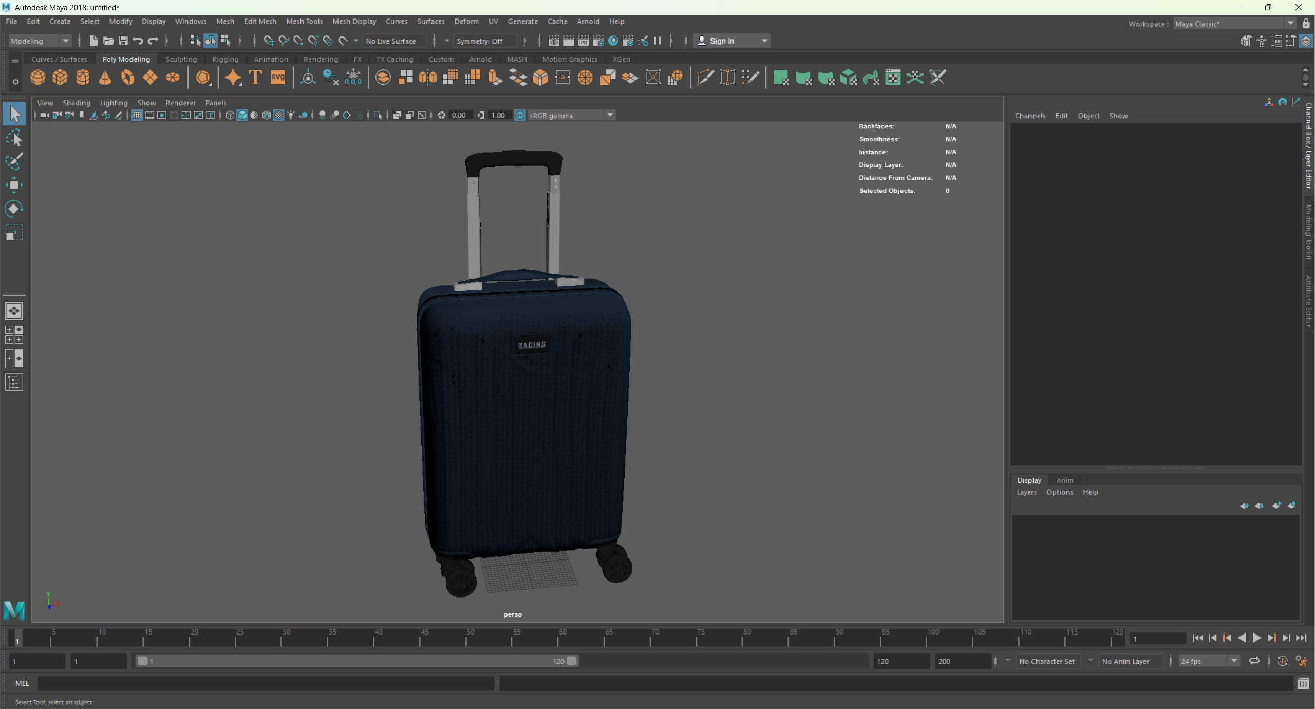 Rolling Travel Suitcase 2 3D model_12