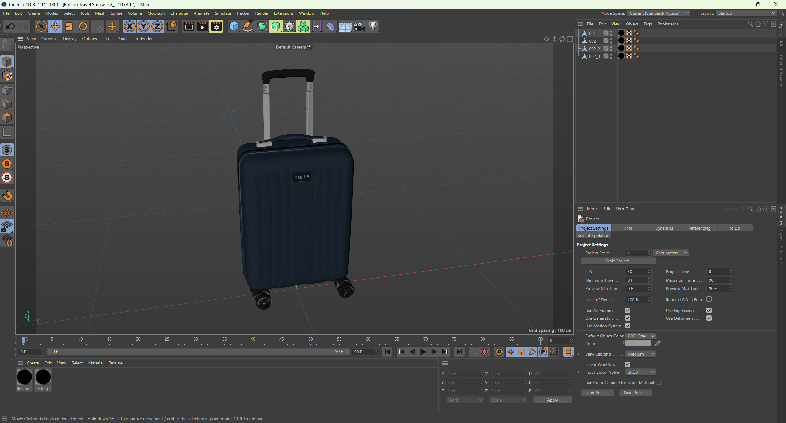 Rolling Travel Suitcase 2 3D model_9