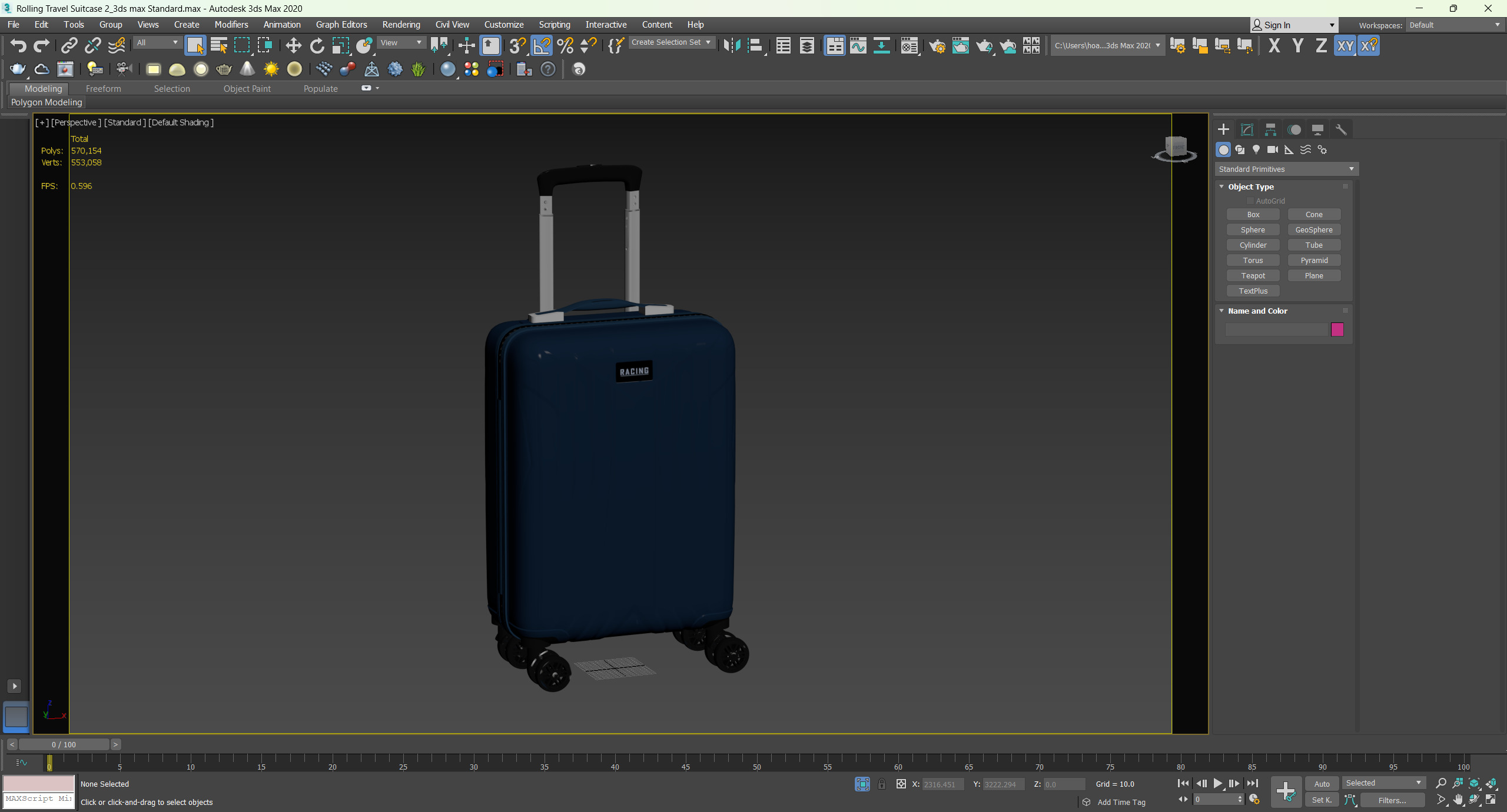 Rolling Travel Suitcase 2 3D model_10