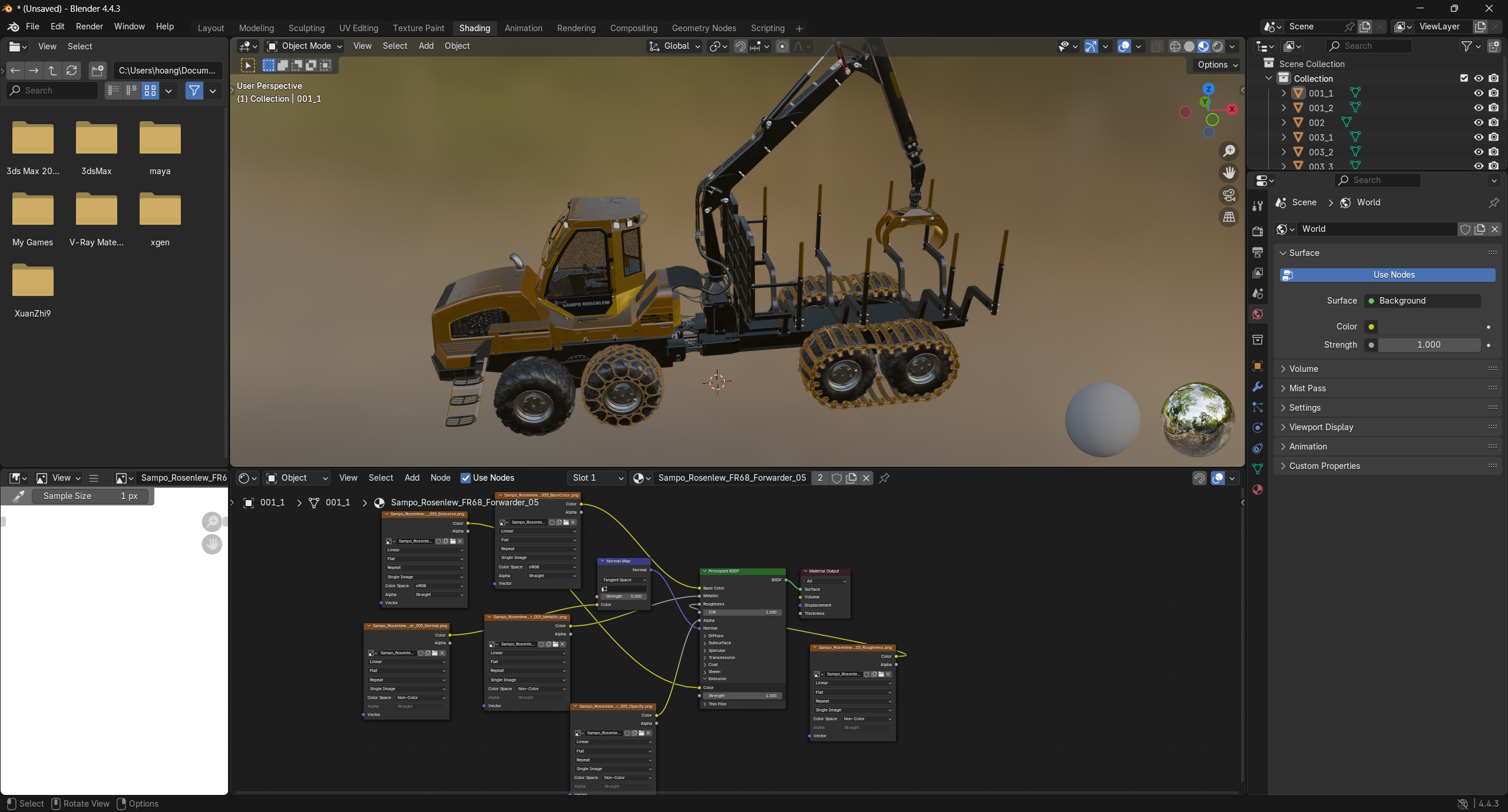 Sampo-Rosenlew FR68 Forwarder 3D model_10