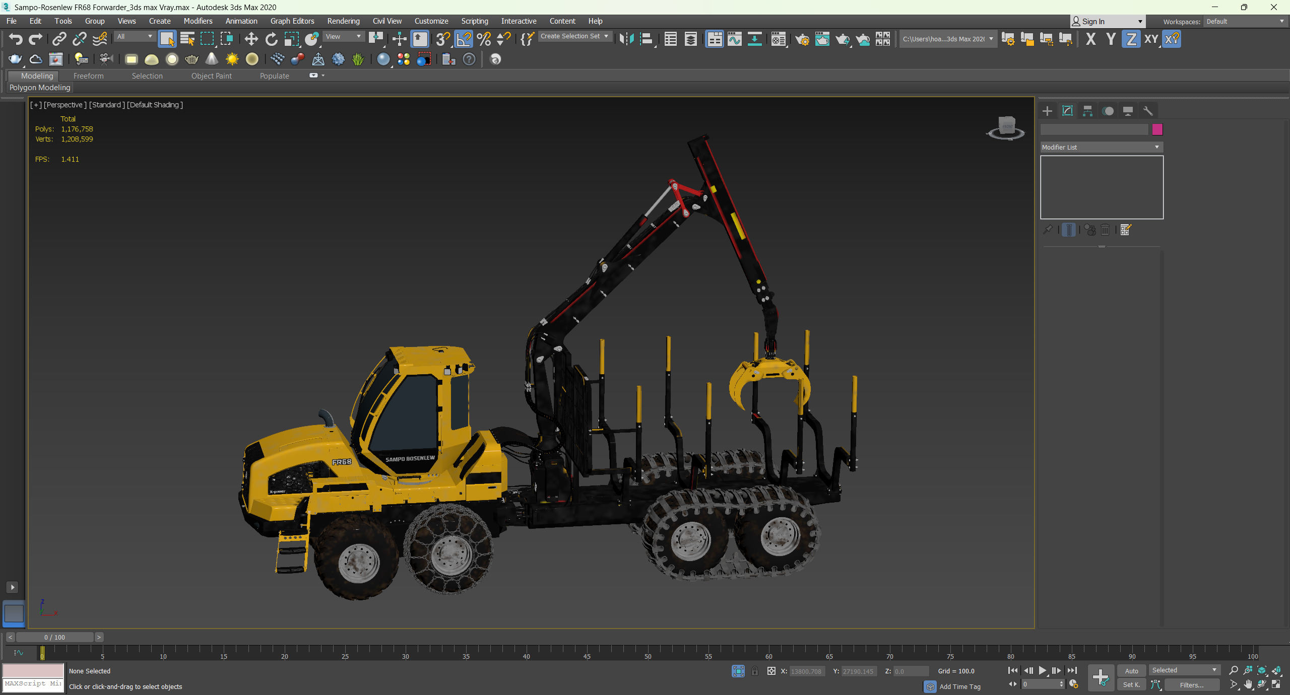 Sampo-Rosenlew FR68 Forwarder 3D model_9
